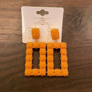 Orange Square earrings